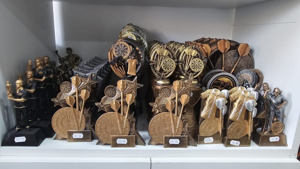 Selection of dart trophies
